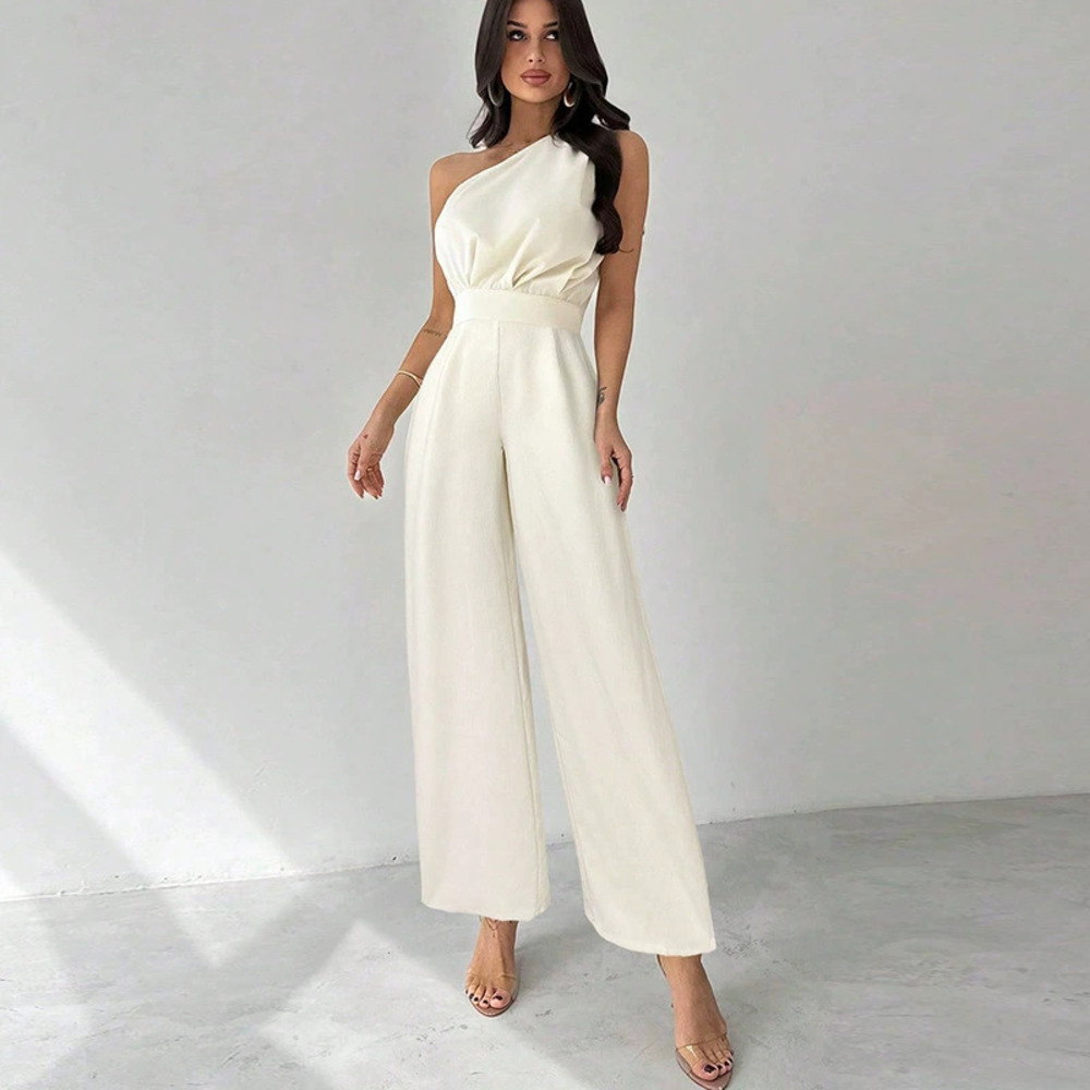 H&M Fashion One Shoulder Sleeveless Jumpsuit Long Pants